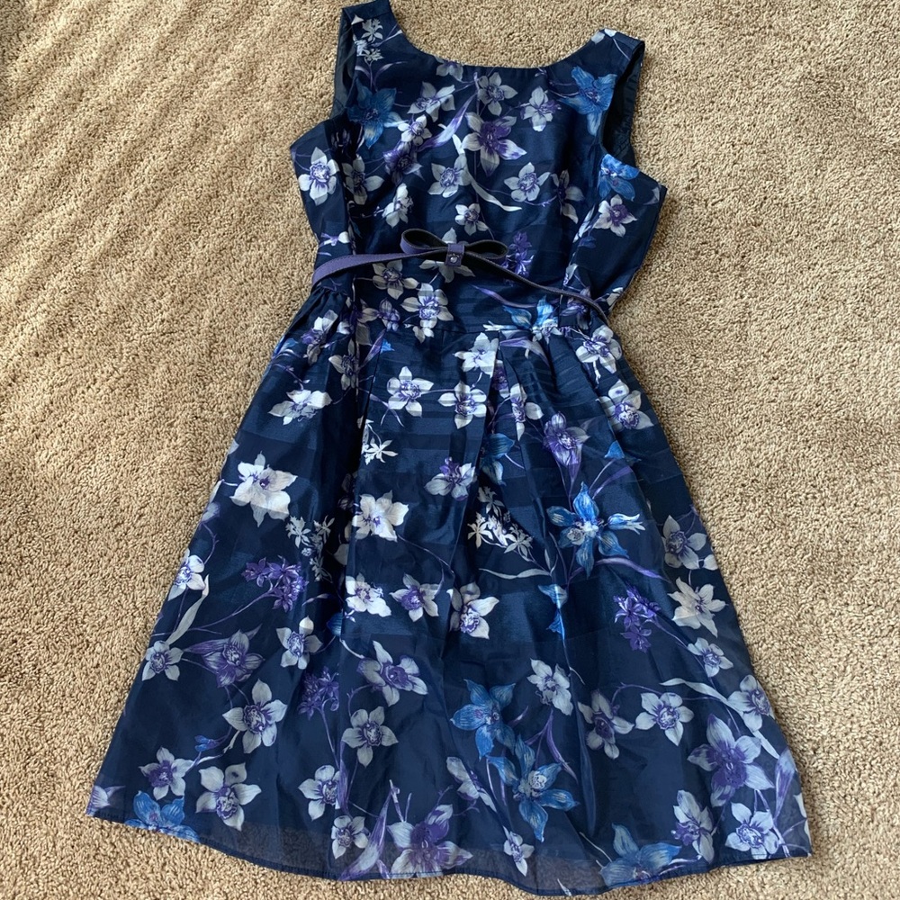 Blue Flower Semi Formal Dress